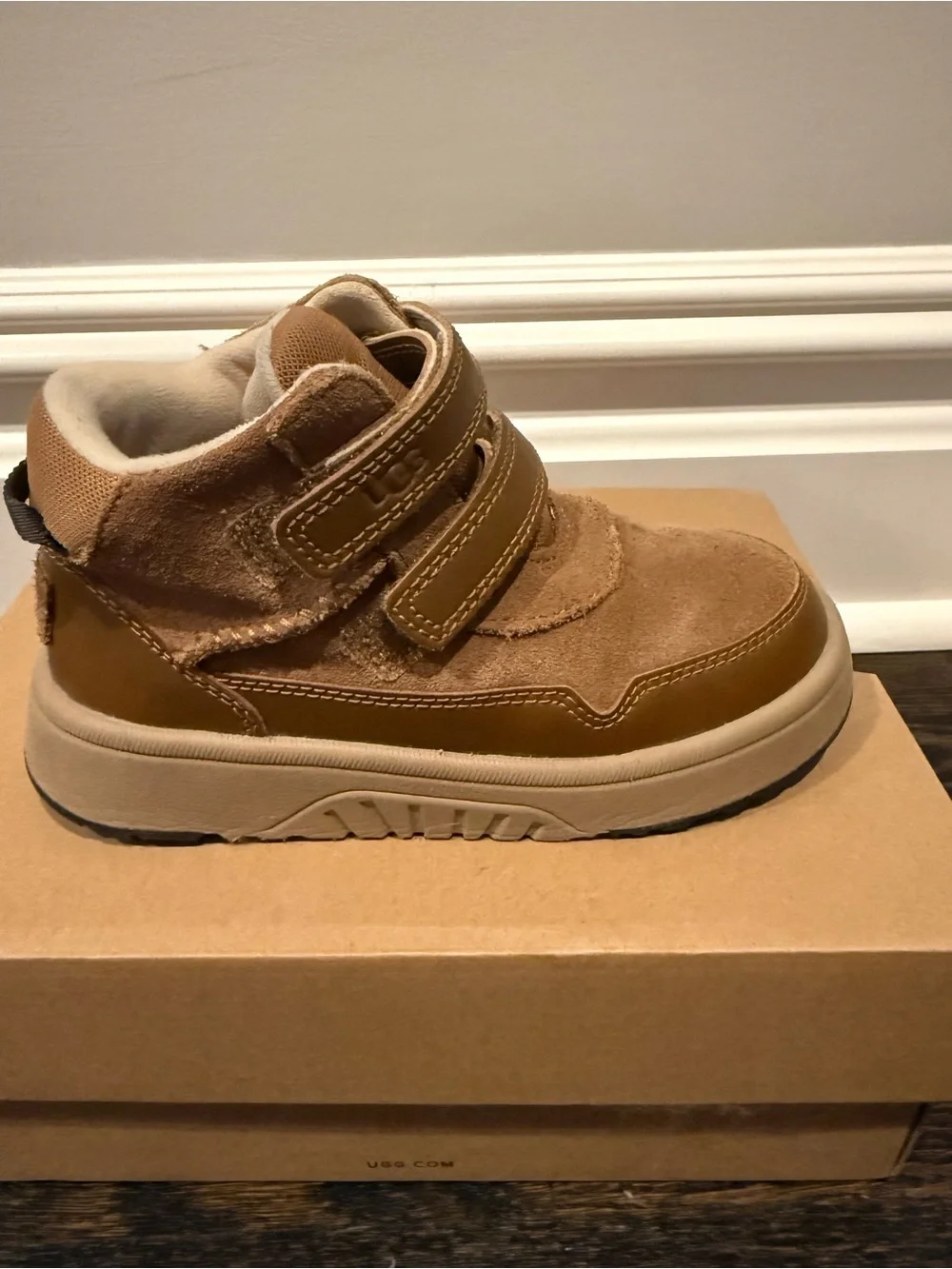 UGG Kids Brown Velcro Strap Boot